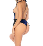Blue Black Halter Teddy