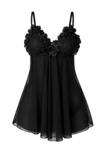 Black Petals Babydoll